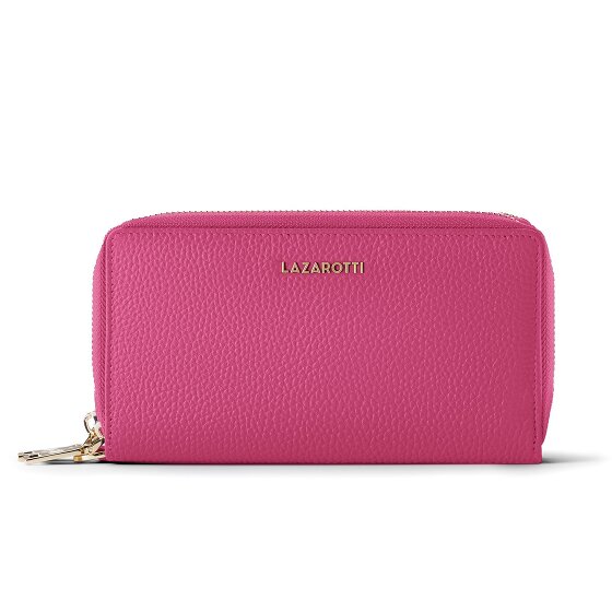 Lazarotti Porte-monnaie en cuir de Bologne XL à double fermeture éclair, protection RFID, 20 cm