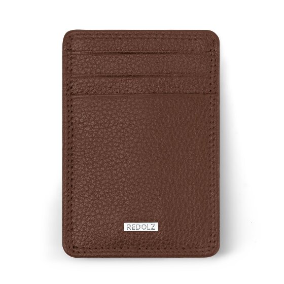Redolz Leather Essentials Porte-cartes de crédit RFID en cuir 7 cm avec pince à billets