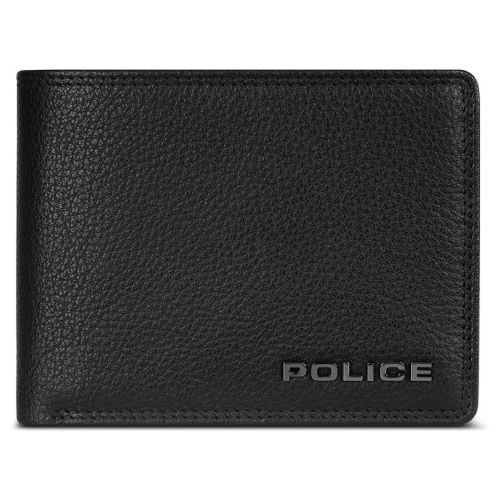Police Porte-monnaie RFID en cuir 12 cm dépliant avec poche zippée
