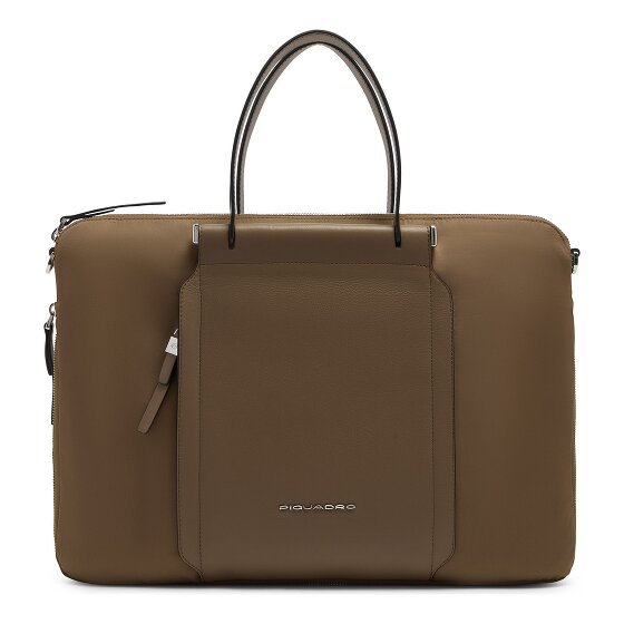 Piquadro Lyra Attaché-case Cuir véritable 42 cm Compartiment ordinateur avec soufflet d'extension