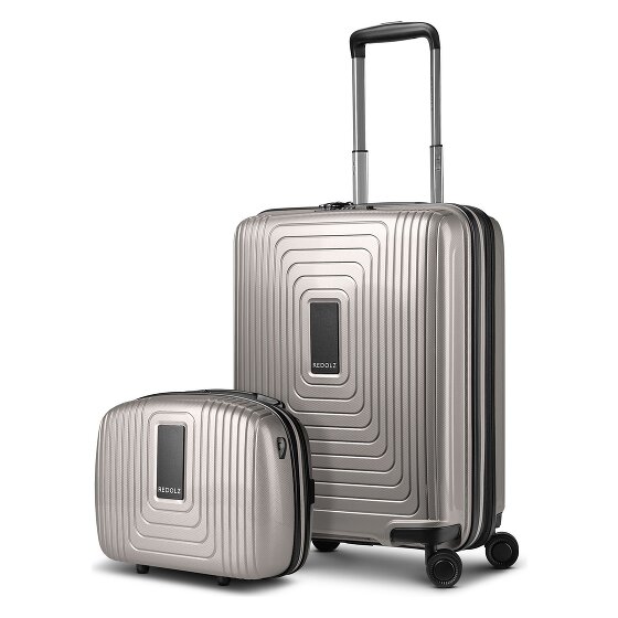 Redolz Essentials 14 – Set de valises 2 pièces : valise cabine avec soufflet d'extension et Vanity-case