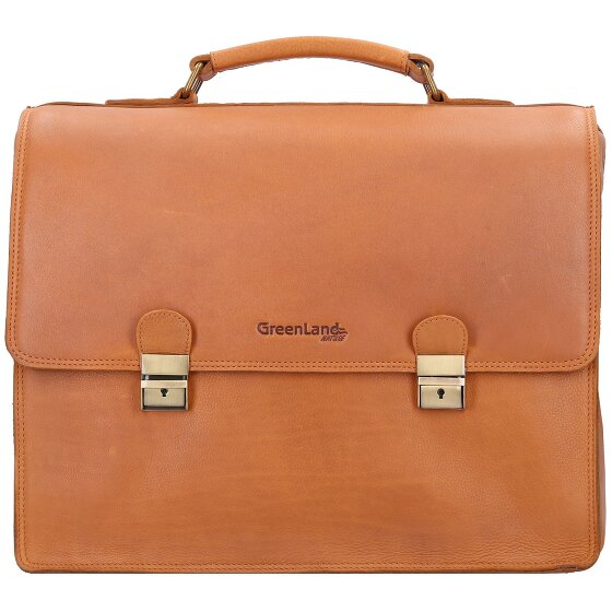 Greenland Nature Nature Porte-documents RFID en cuir 40 cm Compartiment pour ordinateur portable