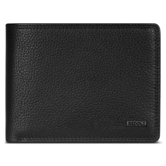 Redolz Leather Essentials QF Portefeuille RFID en cuir 12 cm dépliant avec poche zippée