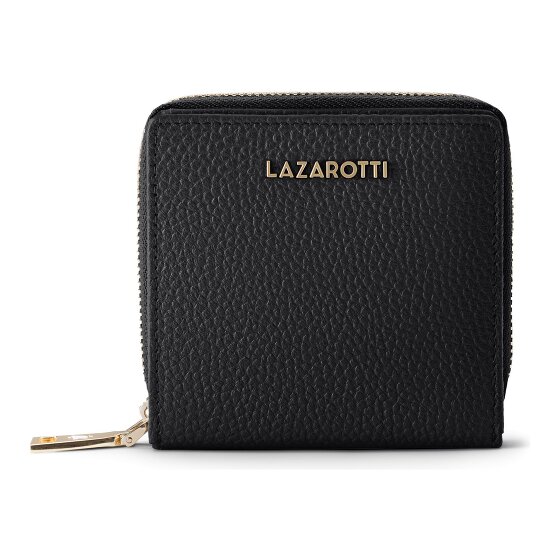 Lazarotti Porte-monnaie « Bologna » en cuir, taille moyenne, fermeture à glissière sur tout le pourtour, 10 cm