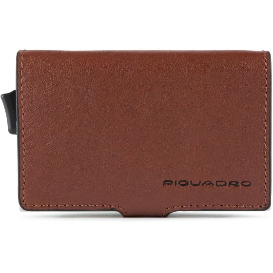 Piquadro Blue Square Étui pour cartes de crédit Protection RFID Cuir véritable 7 cm