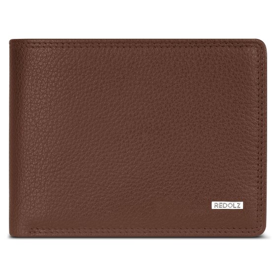Redolz Leather Essentials QF Portefeuille RFID en cuir 12 cm dépliant avec poche zippée