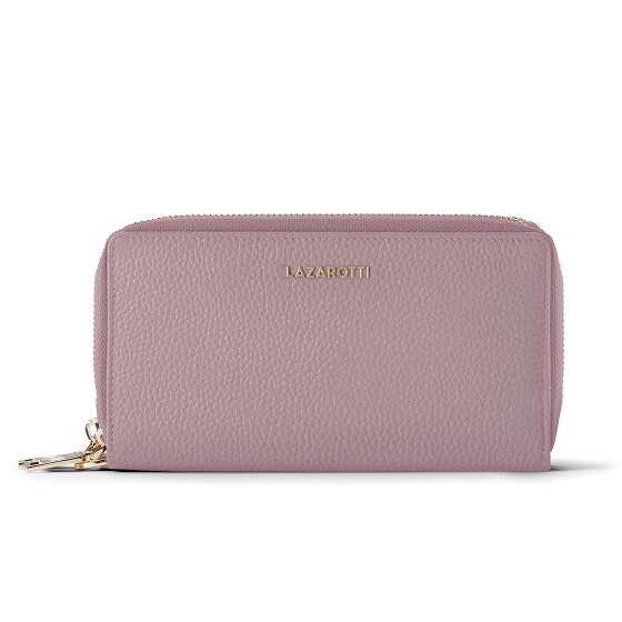 Lazarotti Porte-monnaie en cuir de Bologne XL à double fermeture éclair, protection RFID, 20 cm