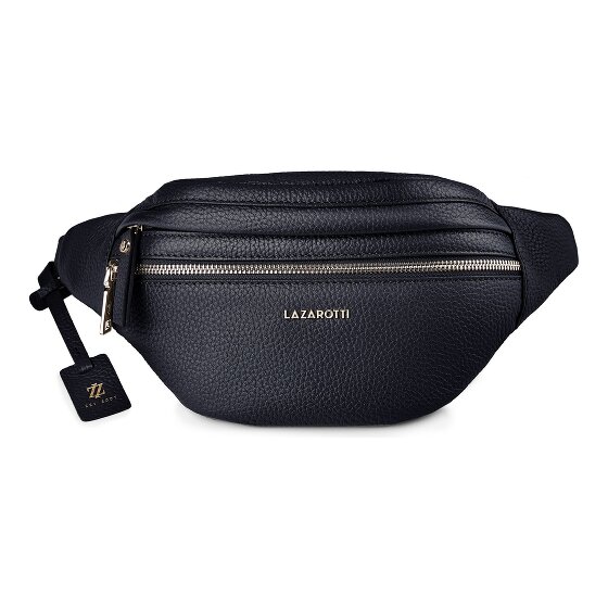 Lazarotti Sac banane en cuir « Bologna » à double fermeture éclair, à porter en bandoulière, 25 cm