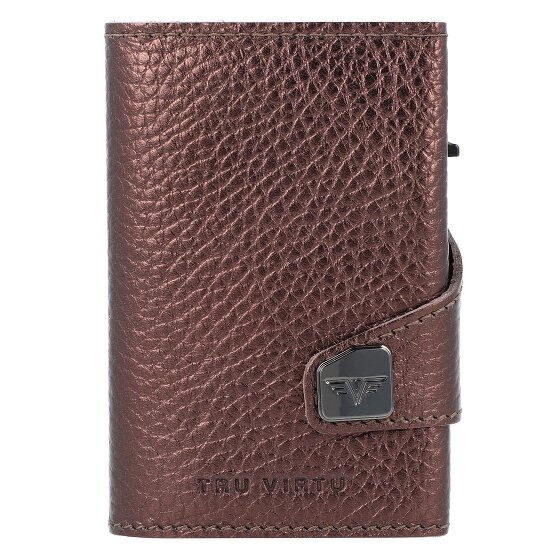 Tru Virtu Click & Slide Porte-cartes de crédit RFID en cuir 6,5 cm