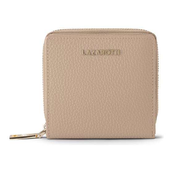 Lazarotti Porte-monnaie « Bologna » en cuir, taille moyenne, fermeture à glissière sur tout le pourtour, 10 cm