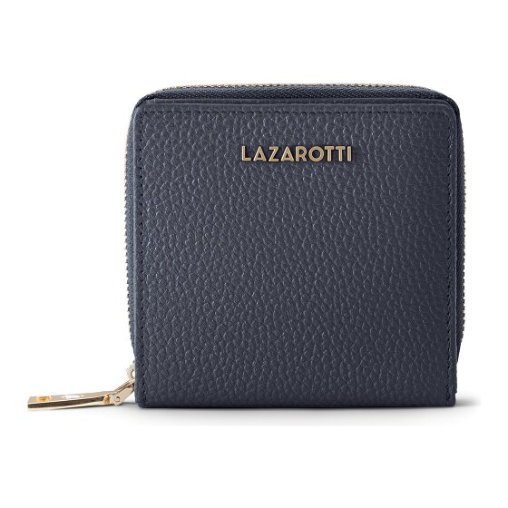 Lazarotti Porte-monnaie « Bologna » en cuir, taille moyenne, fermeture à glissière sur tout le pourtour, 10 cm