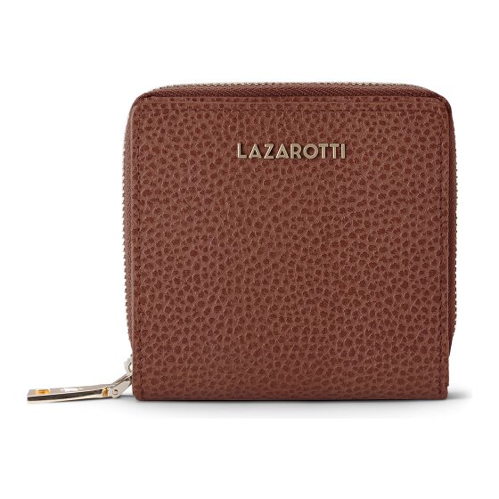 Lazarotti Porte-monnaie « Bologna » en cuir, taille moyenne, fermeture à glissière sur tout le pourtour, 10 cm