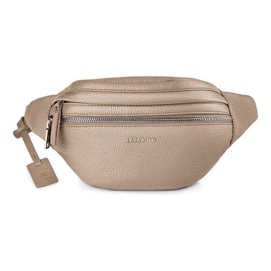 Lazarotti Sac banane en cuir « Bologna » à double fermeture éclair, à porter en bandoulière, 25 cm