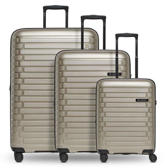 Pactastic Collection 04 THE THREE SET + 4 roulettes Set de valises 3 pièces avec soufflet d'extension
