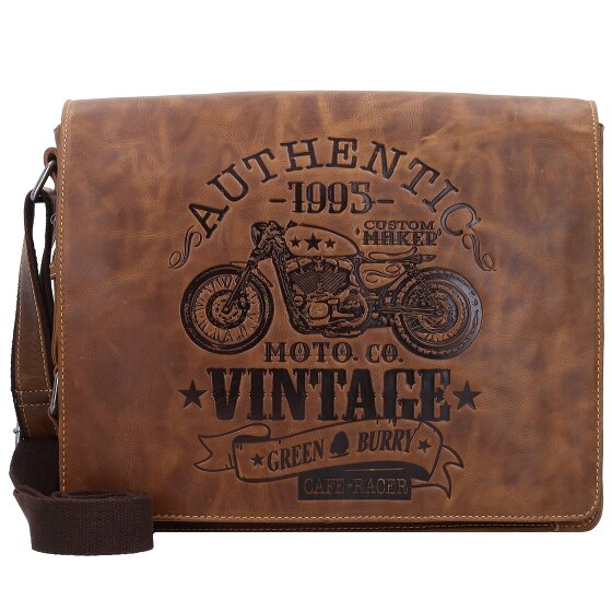 Greenburry Vintage Cafe-Racer Messenger en cuir 33 cm