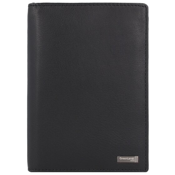 Greenland Nature Black Nappa Étui pour passeport en cuir RFID 11,5 cm