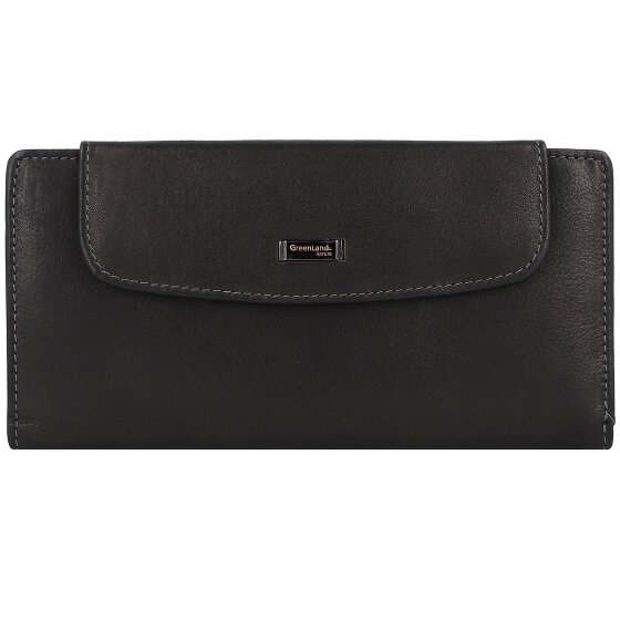 Greenland Nature Black Nappa Porte-monnaie en cuir RFID 19 cm