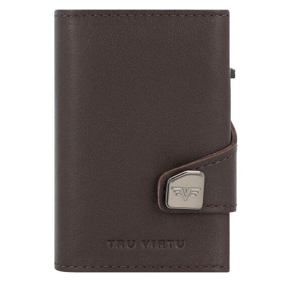 Tru Virtu Click & Slide Porte-cartes de crédit Porte-monnaie RFID en cuir 6,5 cm