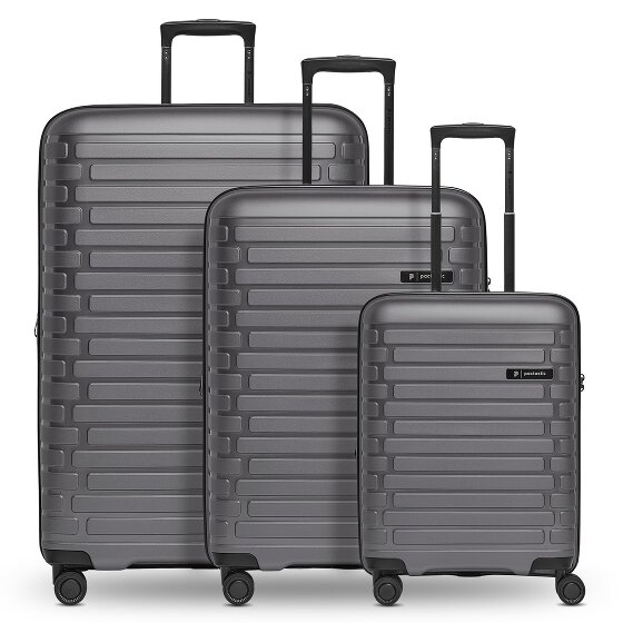 Pactastic Collection 04 THE THREE SET + 4 roues Set de valises 3 pièces avec soufflet d'extension