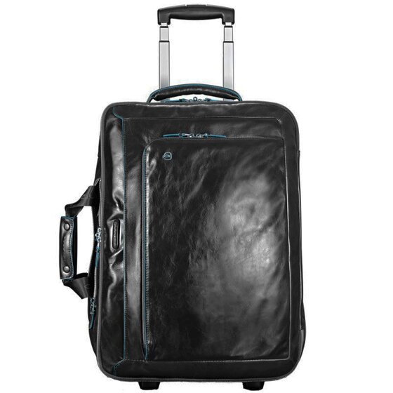 Piquadro Blue Square 2 roues Valise business Cuir véritable 51 cm Compartiment ordinateur