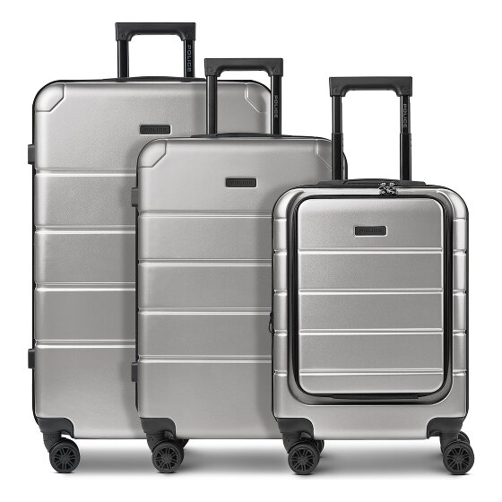 Police Dublin 4 roues Set de valises 3 pièces avec soufflet d'extension