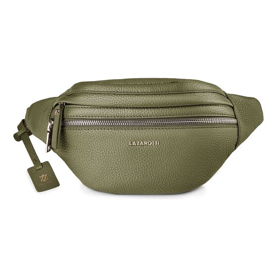 Lazarotti Sac banane en cuir « Bologna » à double fermeture éclair, à porter en bandoulière, 25 cm