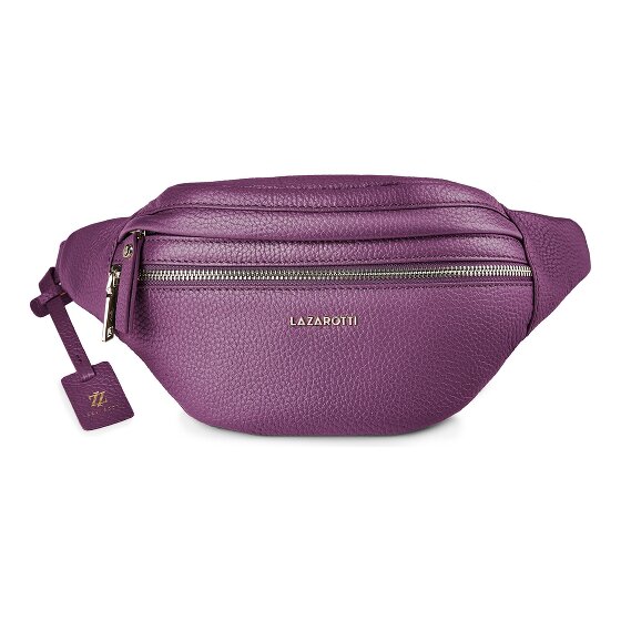 Lazarotti Sac banane en cuir « Bologna » à double fermeture éclair, à porter en bandoulière, 25 cm
