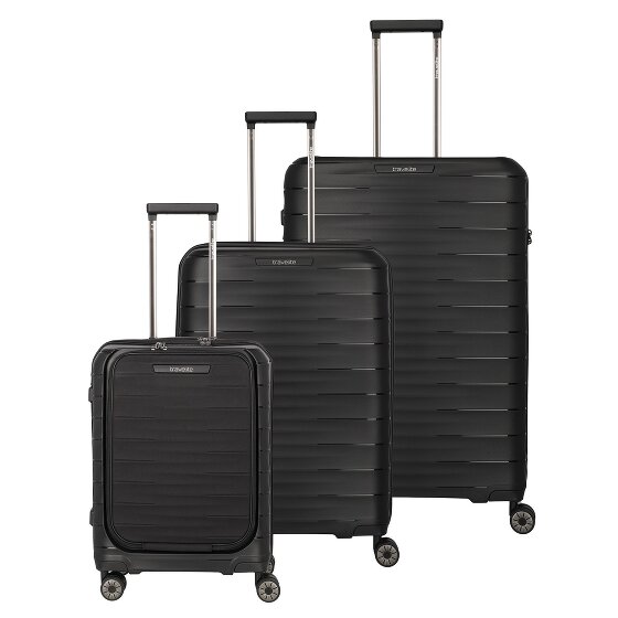 Travelite Mooby 4 roulettes Set de valises 3 pièces avec soufflet d'extension