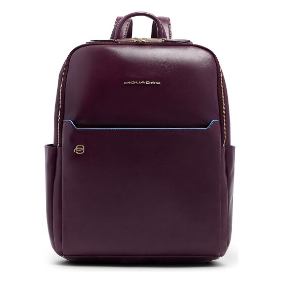 Piquadro Blue Square Daypack Protection RFID Cuir véritable 37 cm Compartiment ordinateur