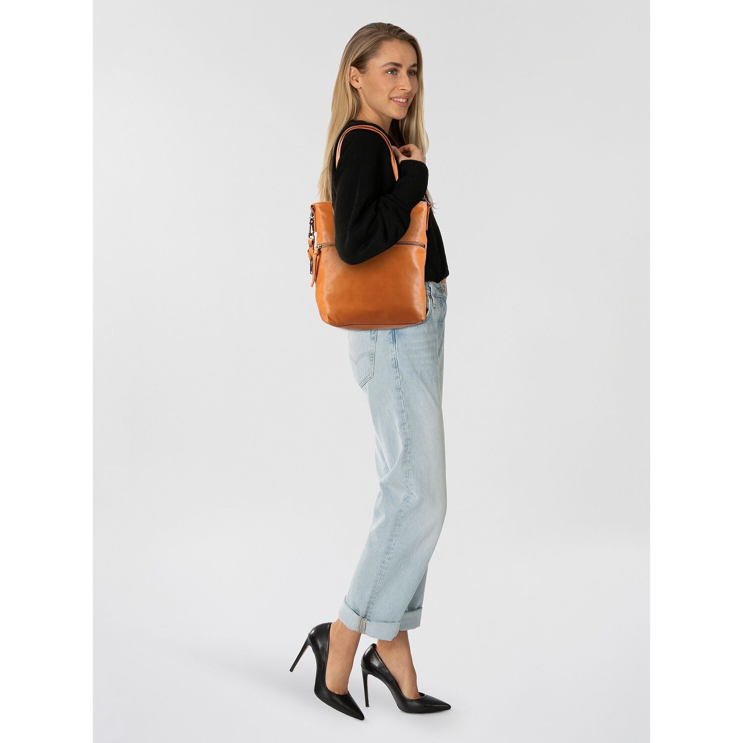 Sac à Épaule FREDsBRUDER Nea En Cuir Dark Amber - Neuf Avec Étiquettes