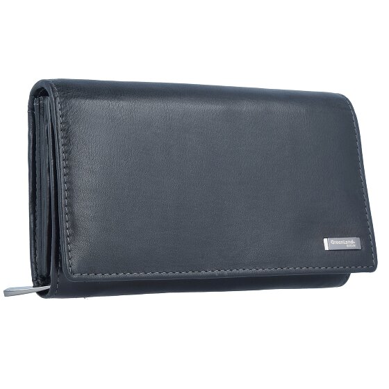 Greenland Nature Black Nappa Porte-monnaie en cuir RFID 16 cm