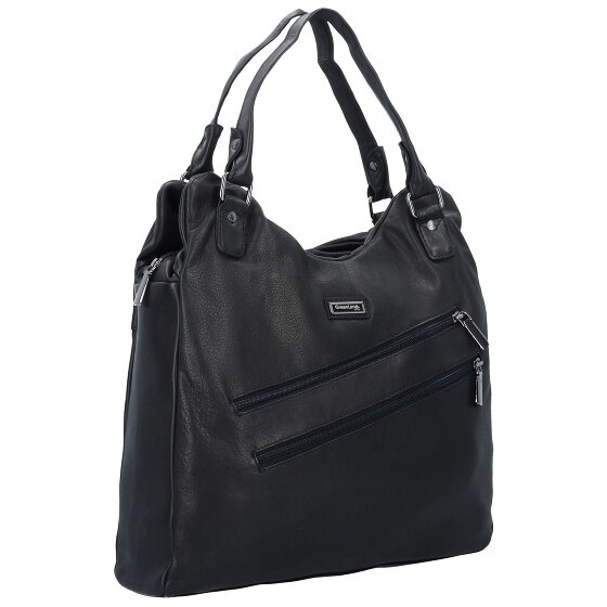 Greenland Nature Black Nappa Sac à bandoulière en cuir 38 cm