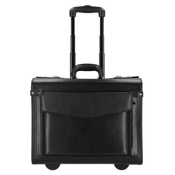 Dermata Trolley pilote à 2 roulettes en cuir 45,5 cm compartiment pour ordinateur portable