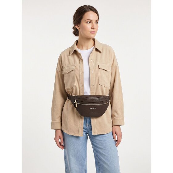 Lazarotti Sac banane en cuir « Bologna » à double fermeture éclair, à porter en bandoulière, 25 cm