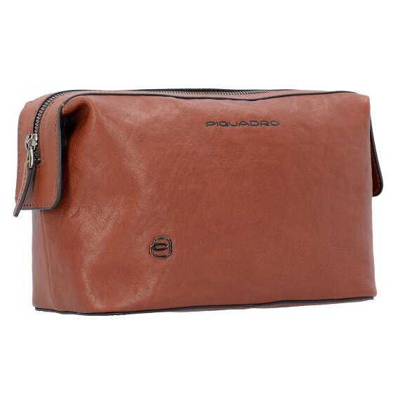 Piquadro Black Square Trousse de toilette Cuir véritable 23 cm