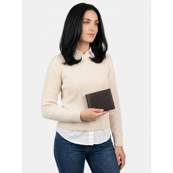 oxmox Leather Porte-monnaie Protection RFID Cuir véritable 10 cm