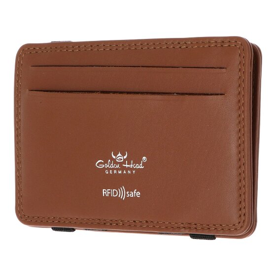 Golden Head Polo Étui pour cartes de crédit Protection RFID Cuir véritable 7.5 cm