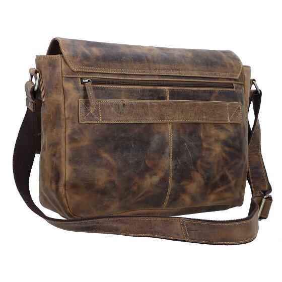 Greenburry Vintage Besace Cuir véritable 40 cm Compartiment ordinateur