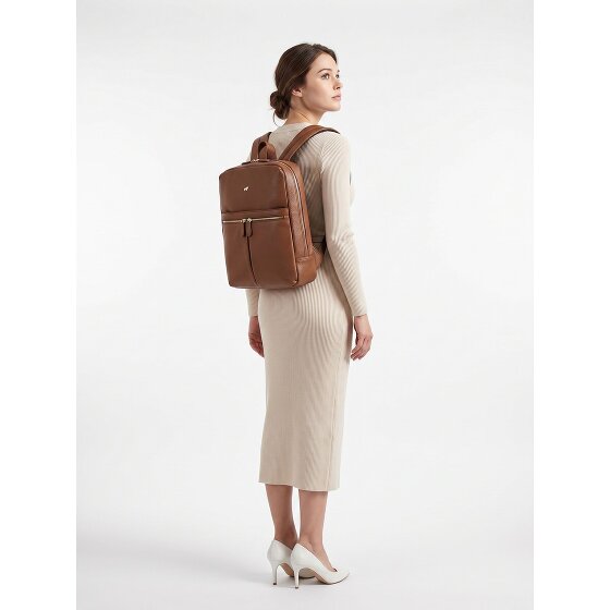 Braun Büffel Hanna Sac à dos professionnel M Cuir véritable 40 cm Compartiment ordinateur