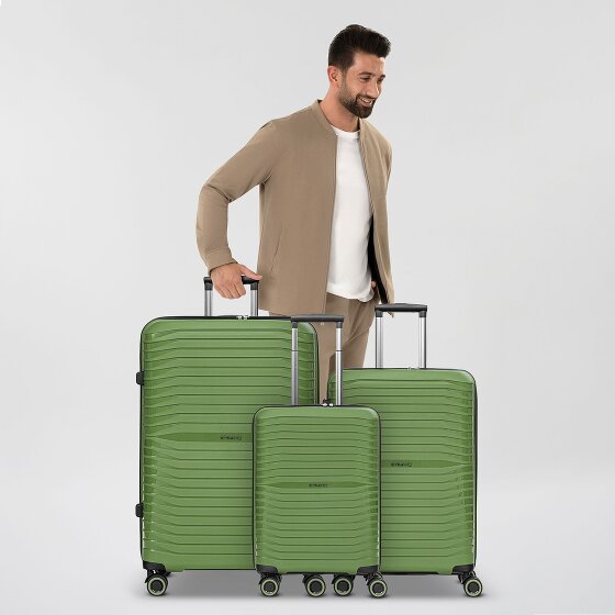 Stratic Shine 4 roulettes Set de valises 3 pièces avec soufflet d'extension