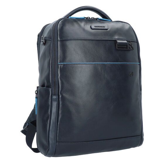 Piquadro Blue Square Revamp Sac à dos professionnel Cuir véritable 37 cm Compartiment ordinateur
