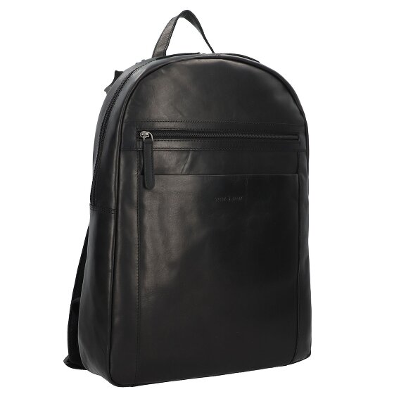 Greenburry Pure Black Daypack Cuir 46 cm Compartiment pour ordinateur portable