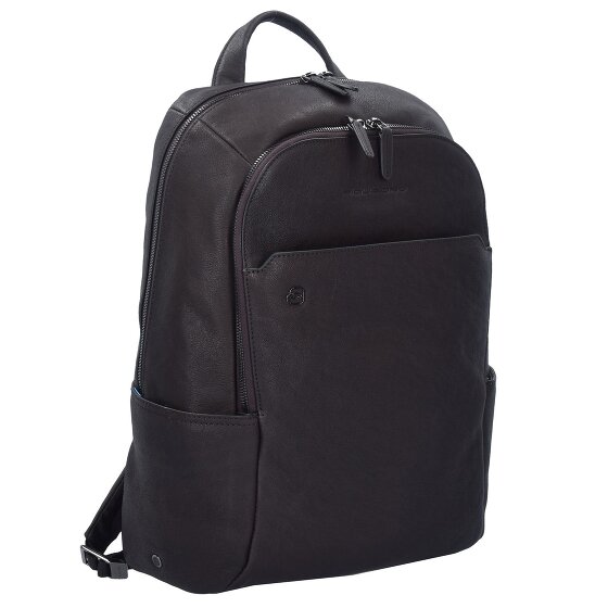 Piquadro Black Square Business Sac à dos en cuir 39 cm Compartiment pour ordinateur portable