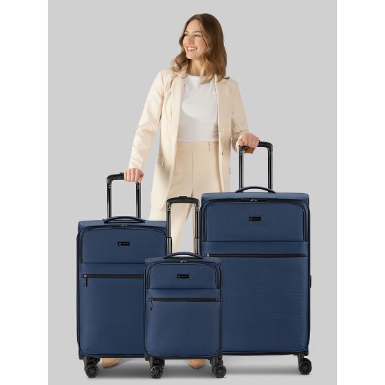 bugatti Valencia Soft 4 roues Set de valises 3 pièces avec soufflet d'extension