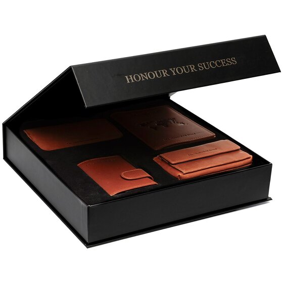 The Chesterfield Brand Porte-cartes de crédit set cadeau 4 pièces cuir 7 cm