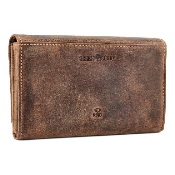 Greenburry Biker Porte-monnaie Protection RFID Cuir 17 cm