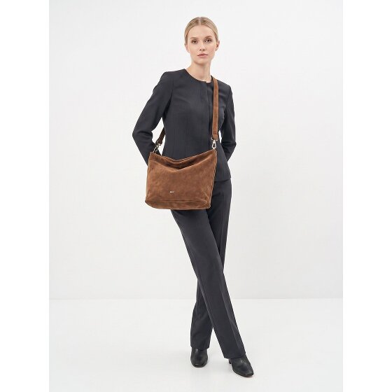 abro Ebony Sac à bandoulière Cuir véritable 39 cm