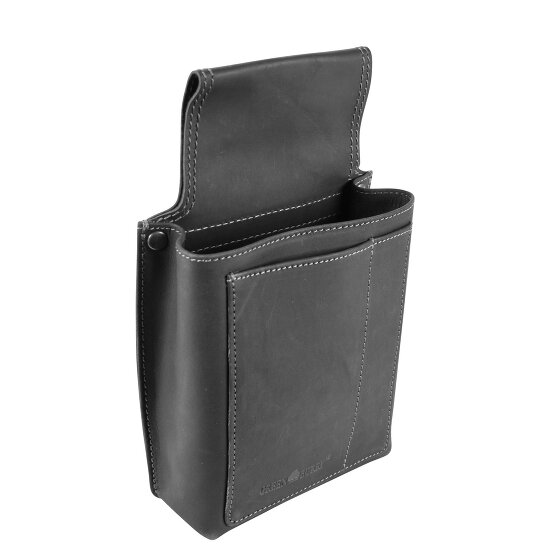 Greenburry Vintage Black Sac banane - Portefeuille serveur en cuir 14,5 cm