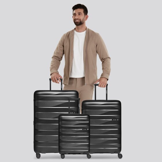 Bergpfeil Travel Set de valises à 4 roulettes 3 pièces avec soufflet extensible
