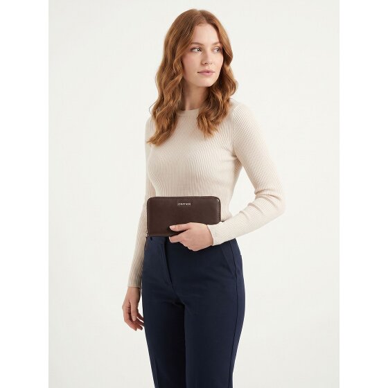 oxmox Leather Porte-monnaie Protection RFID Cuir véritable 10 cm